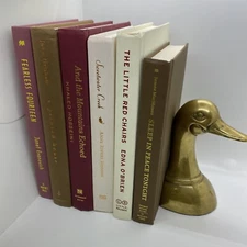 6 Hardcover Books for Home Decor, Staging, Vintage to Modern Maroon Gold Brown