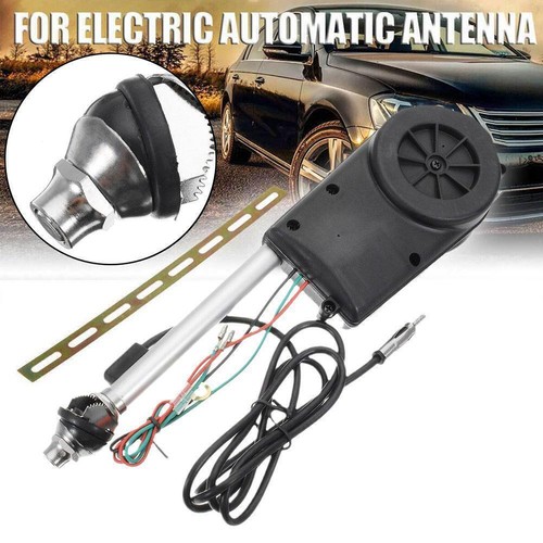 Black 12V Automatic Antenna Car AM/FM Radio Electric L1F8 Power Mast H9D E D4P6 - Picture 4 of 12