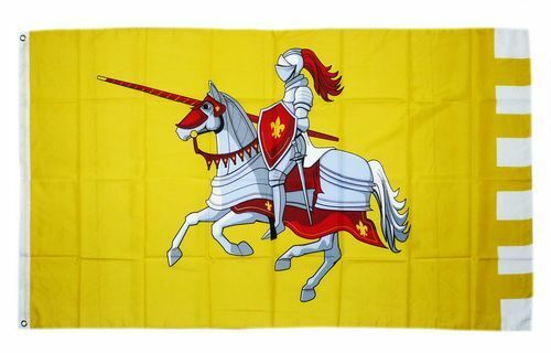 Fahne / Flagge Ritter mit Pferd gelb 90 x 150 cm - Bild 1 von 1
