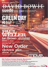David Bowie Green Day Suede - 2002 UK live tour flyer concert handbill