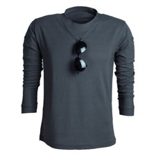 Herren Massiv Retro Militär Rundhals Shirt Top Lang Arm SPORTS Training Freizeit