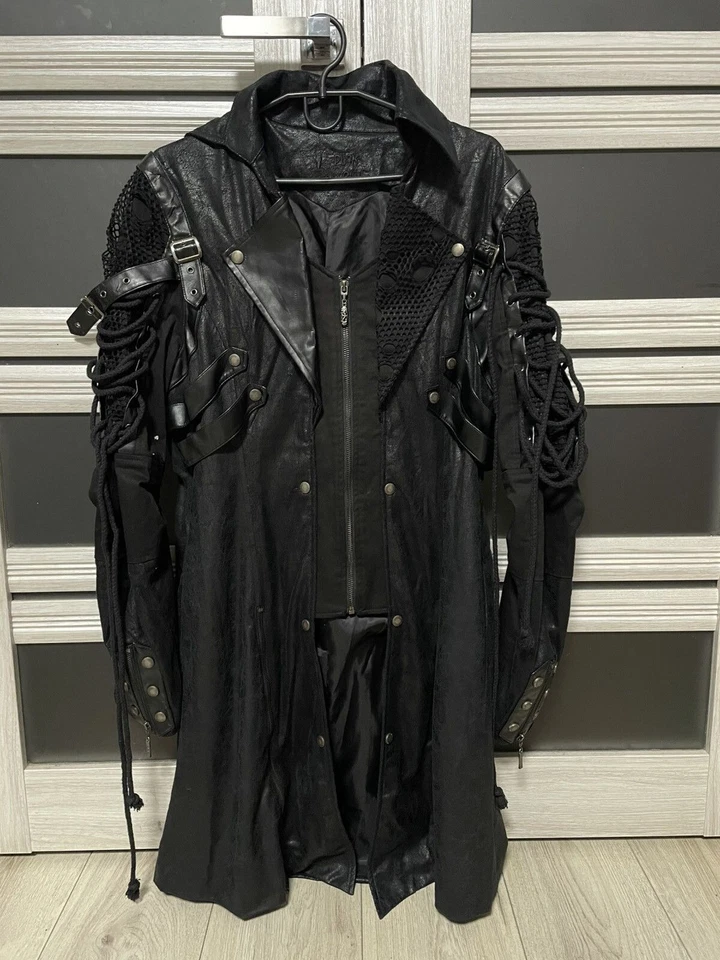 Rare Punk Rave Bondages Steampunk Faux Leather Coat Goth Mans Size M - Image 2 of 4