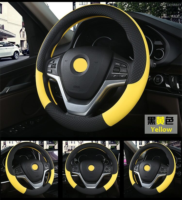 Funda De Volante De Imitación Madera - Piel Antideslizante, Universal Para 38cm, Fácil De Poner