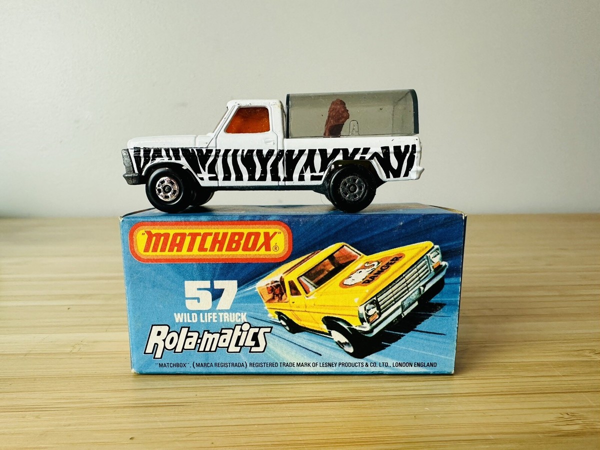 Matchbox #57 Wild Life Zebra Tampo Truck Rolamatics 1973 In