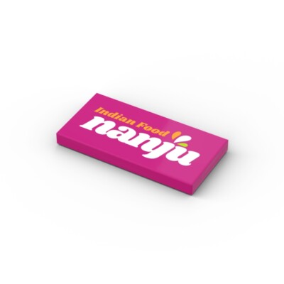 Nanju Indian Food Sign   Custom printed original LEGO  brick tile /24127
