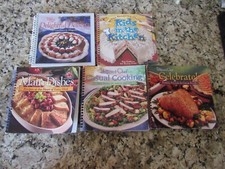 Pampered Chef Spiral Cookbook Lot 5-Main Dishes-Celebrate-Kid's Kitchens-2000's
