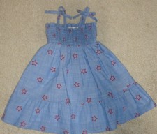 Cat Jack Toddler Girls Dress Patriotic Blue Red Stars Smocked 18 Months New