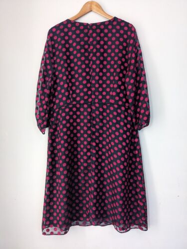 Jacqui E Sz 18 Shiny Spot Long Sleeve Dress NEW W Tags - Picture 5 of 6