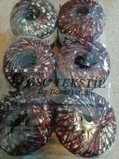 Lot of 6 Burgundy Mini Ladder Ribbon Ice yarn Burgundy Pink Camel 30765 50 Gram