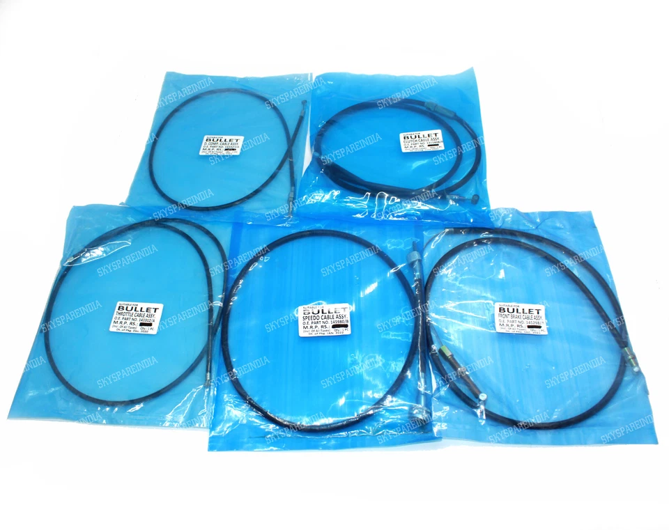 Juego de 5 cables completos de 4 velocidades compatibles con Royal Enfield Bullet 350/500 Foto 2 de 4