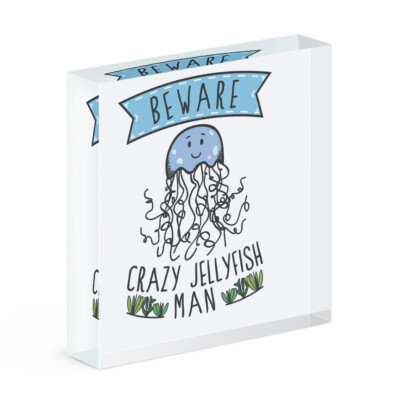 Gift Base Schlüsselanhänger „Beware Crazy Qualle Mann“ – 58 Mm, Aus Kunststoff