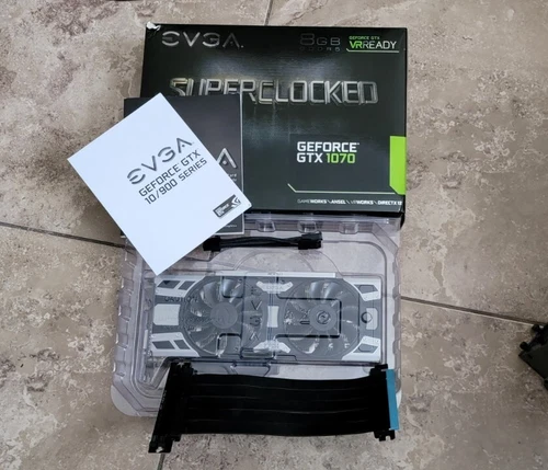 EVGA GeForce GTX 1070 SC 8GB GDDR5 Graphics Card With 3.0 Vertical Riser Cable