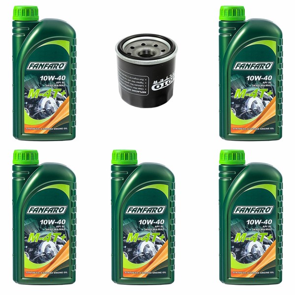 MotoröL Set 10W40 5 Liter ÖLfilter MF204 FüR Arctic Cat Kawasaki KVF Yamaha YFM-image
