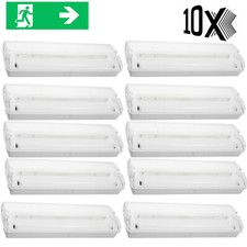 10X LED EMERGENCY LIGHT FITTING BULKHEAD 3 WATT IP65 MAINTAINED NON-MAINTAINED 
