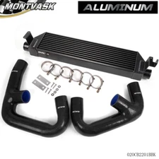NEW BLACK FIT FOR VOLKSWAGEN GOLF R GTI MK7 UPGRADE TWIN INTERCOOLER + HOSE KIT