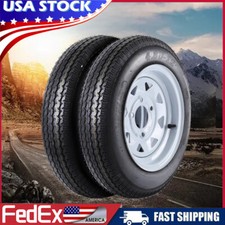 2 Pack 480-12 4.8012 4.80-12 Trailer Tires And Rims 4 Lug On 4 6pr Lr C