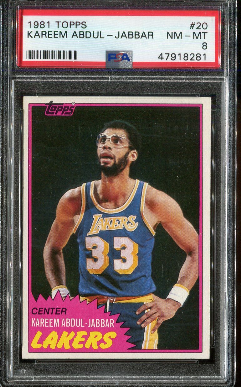 1981 Topps #20 Kareem Abdul-Jabbar PSA 8 