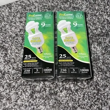Pack Of 2 ProLume Ultra Compact T2 Mini Spiral  25W replacement CFL Bulb,