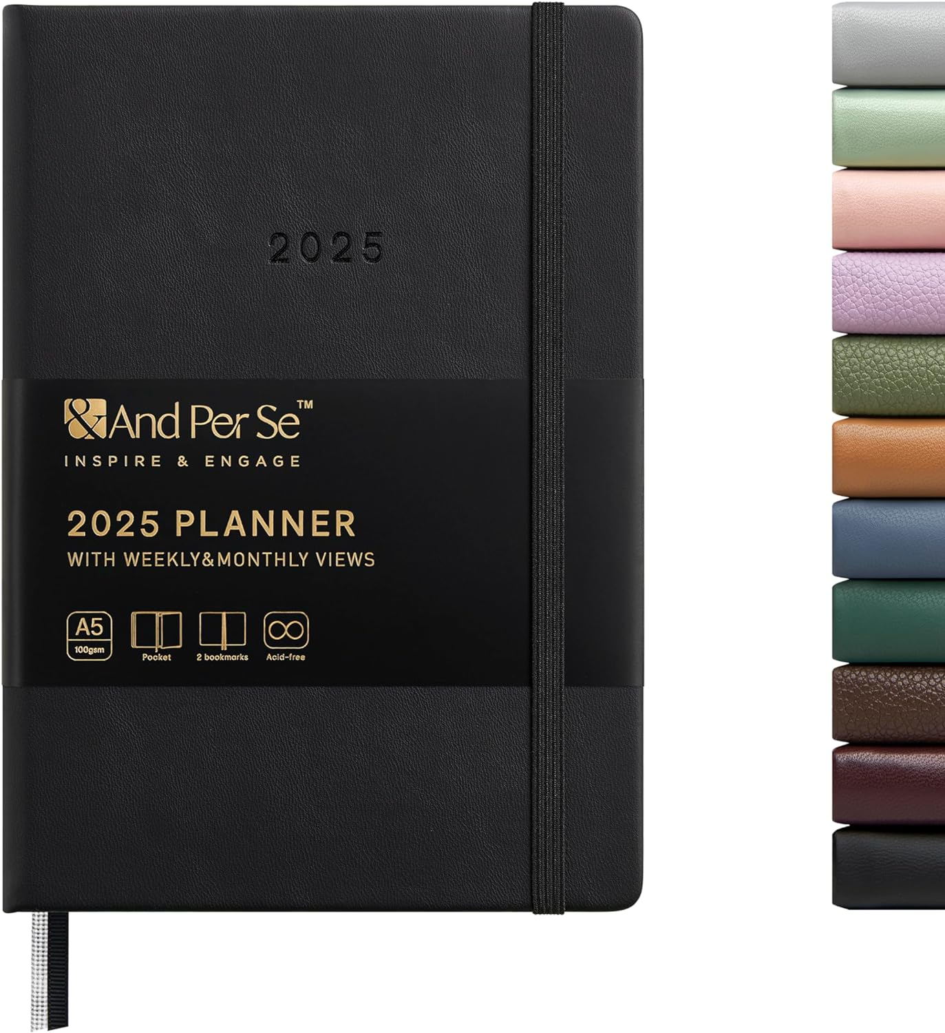 And per Se 2025 Planner-Daily, Weekly & Monthly Hardcover Planner, 5.7