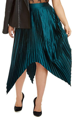 Fashion To Figure Women's Plus Size Brynlee Pleated Handkerchief Skirt BLUE 2x