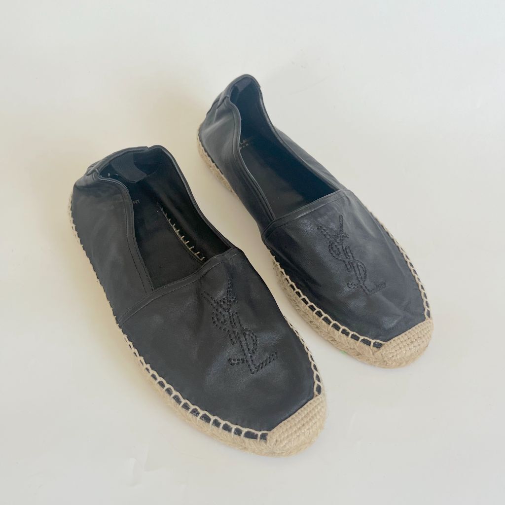 espadrillas uomo Saint Laurent in pelle nera taglia 41