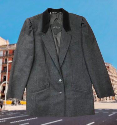 Basler Woman Jacket Blazer Grey Wool Size 40