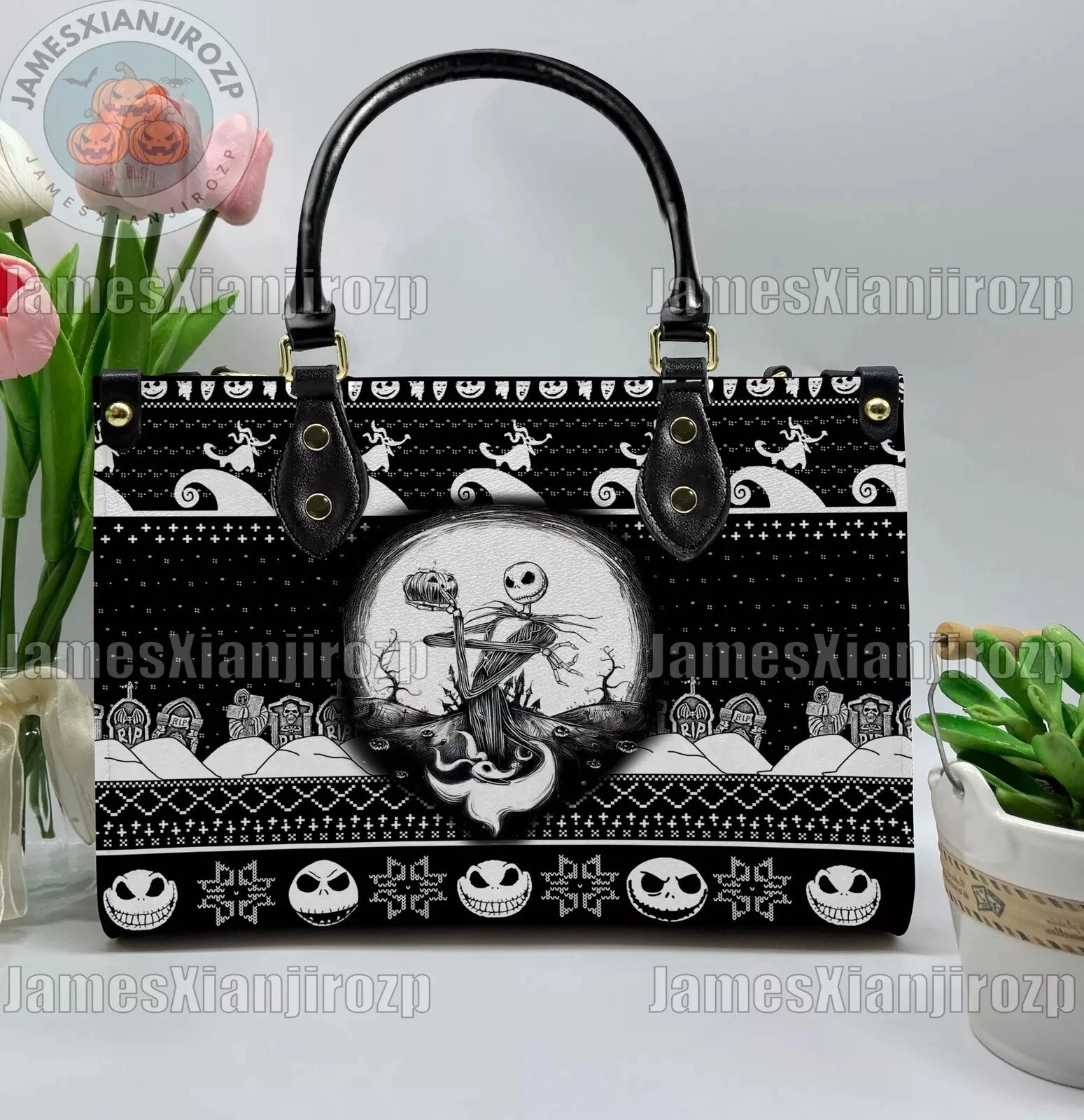 Jack Skellington The Nightmare Before Christmas Leather Handbag