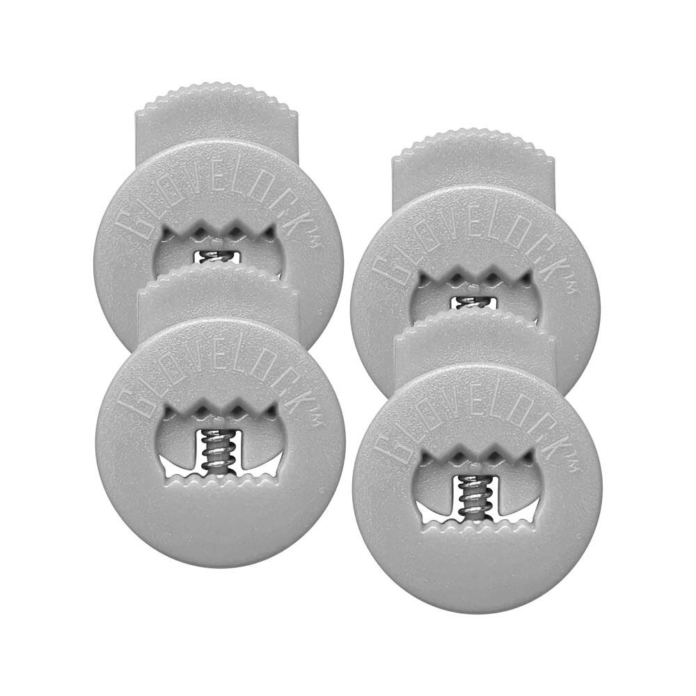 GloveLock 4-Pack Baseball/Softball Glove Lace Locking Clips - White