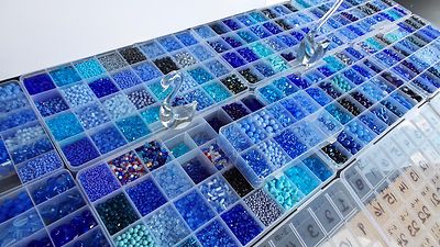 BLUE CZECH BEADS LOT BIGGEST Assortment Czech Glass Beads SALE Czech Republic