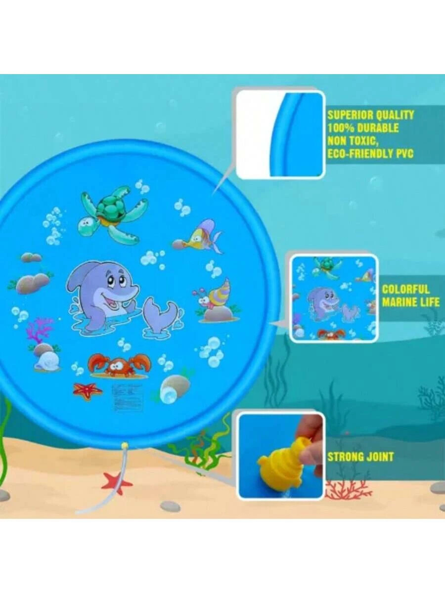 Alfombra rociadora de agua exterior de lujo extra grande de 100 cm 39,37 pulgadas piscina portátil