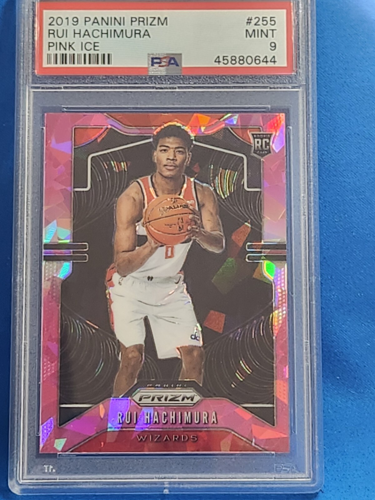 2019 Panini Prizm Rui Hachimura Rookie Pink Ice Prizm RC #255 PSA 9 LA Lakers