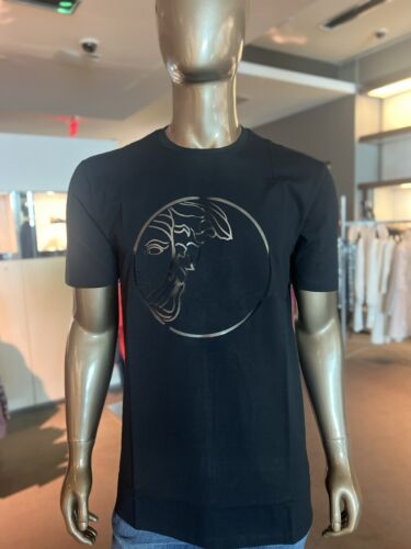 Versace Collection Men's Cotton Jersey /Sheer Medusa T-Shirt XXL & XXXL Black - Afbeelding 1 van 6