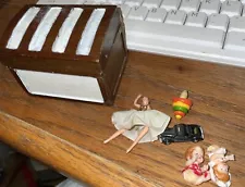 DOLLS HOUSE TOY BLANKET BOX + TOYS car  baby dolls top ballerina