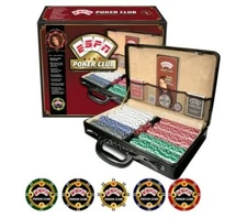 ESPN Poker Club Championship Edition 500 Chip Set New with Leather Carrying Case