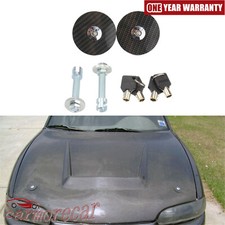 Fiber Mount Bonnet Hood Latch Pin Key Locking Kit Universal Racing Carbon New Fiber Mount Bonnet Hood Latch Pin Key Locking Kit Universal Racing Carbon New