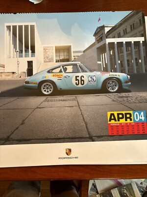 Vintage Calendar Porsche 911 poster 3 E 23x 21. 1/2