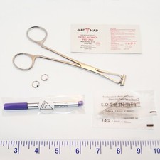 Septum 14g Piercing Hoops Nipple Navel Lip Nose Captive Jewelry Kit