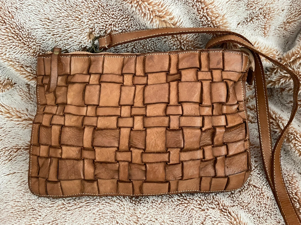 woven leather crossbody