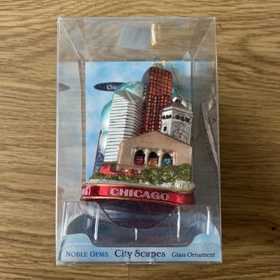  Kurt Adler 5 Zoll Glas Chicago City Ornament für Weihnachten