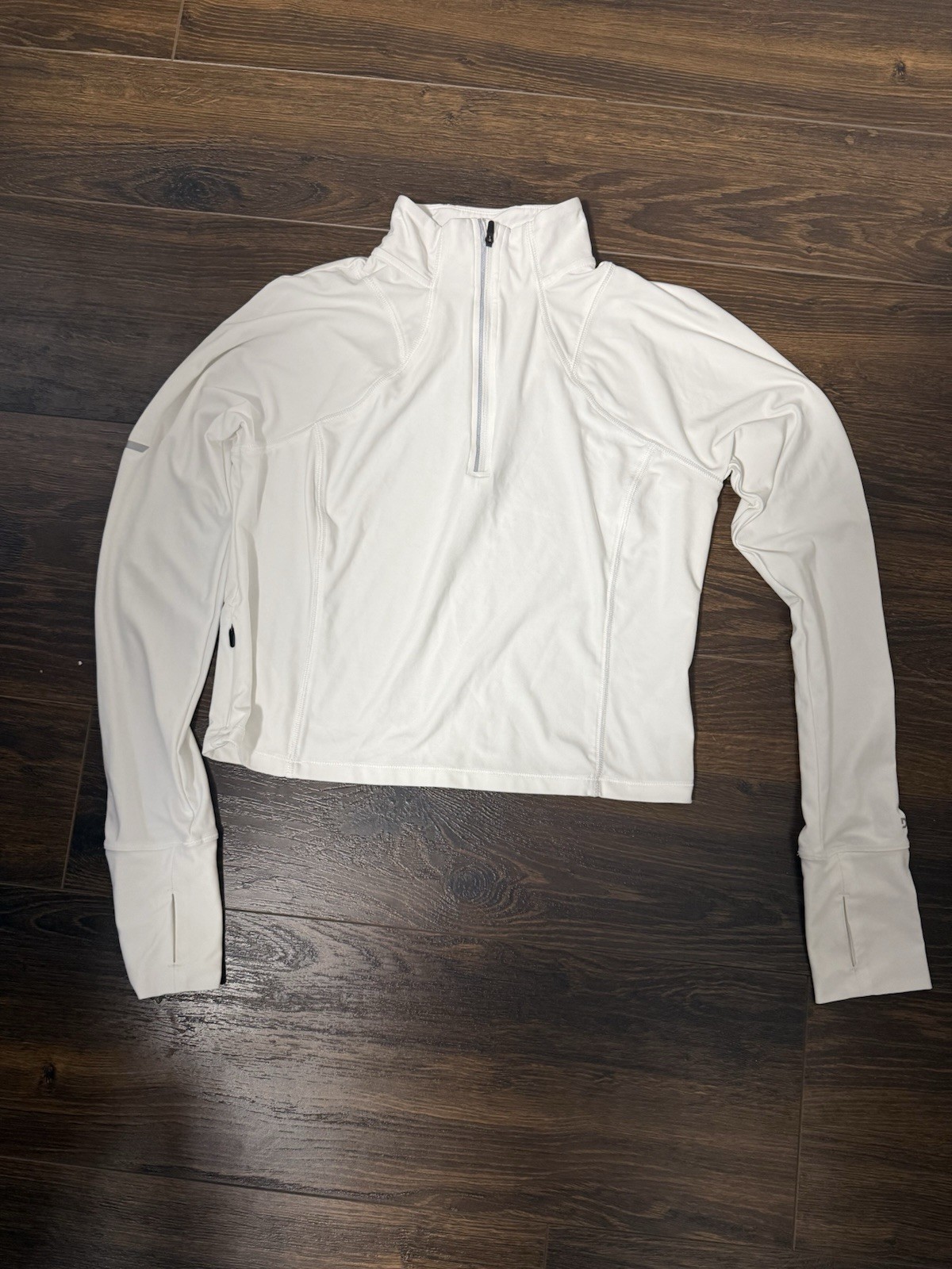 DSG Women's White Athletic Long Sleeve 1/4 Zip Pullover Top Size S