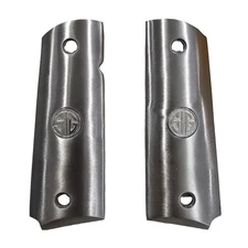 Custom 1911 Stainless Steel Grips For SIG SAUER 1911 Full Size Silver Medallions