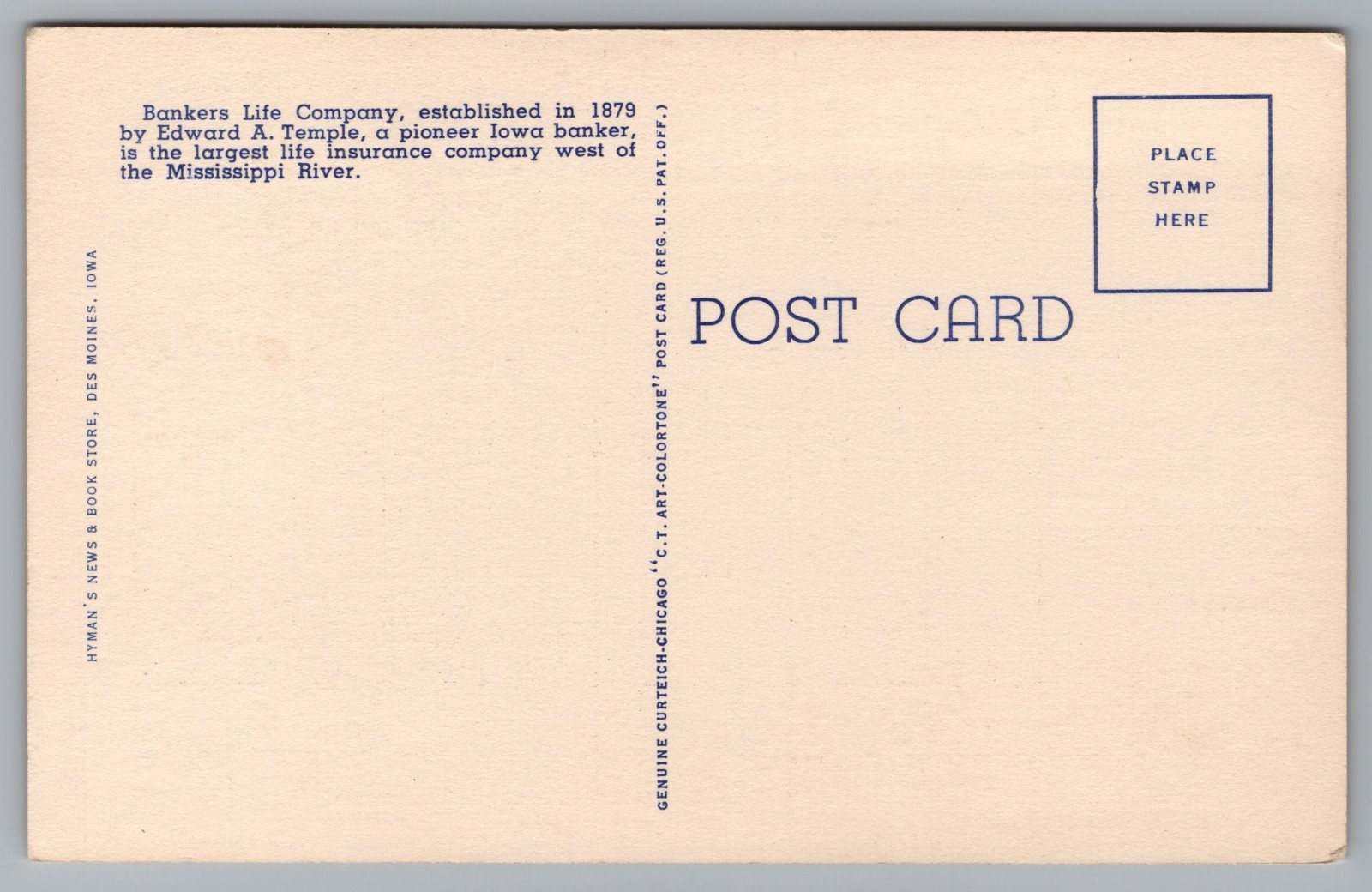 Bankers Life Company, Home Office Building, Des Moines, IA. Postcard TS-173