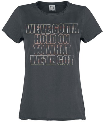 Bon Jovi T-Shirt Damen Amplified Collection - Hold On charcoal