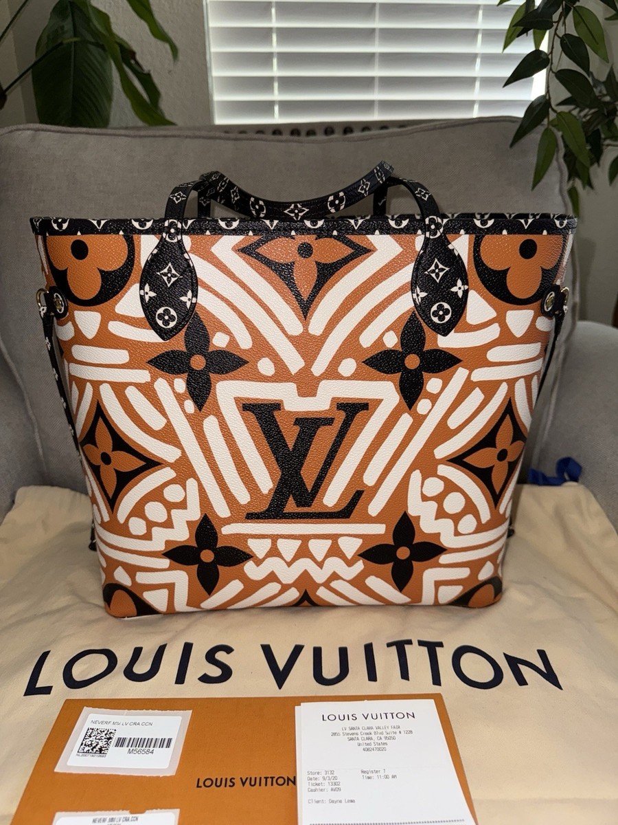 Louis Vuitton Crafty Neverfull MM Giant Monogram Caramel Black Bag