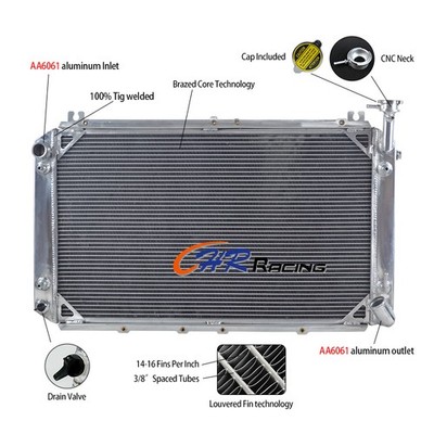 44MM Aluminum radiator for GQ PATROL Y60 4.2L Petrol TB42S TB42E 1987-1997 auto
