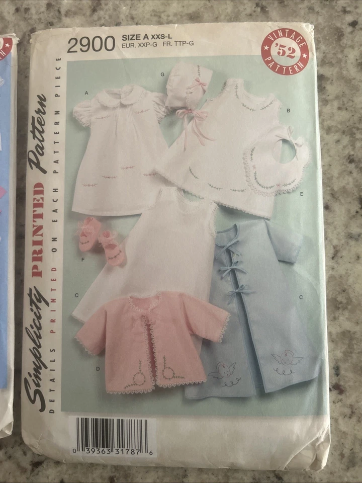 Simplicity Baby Clothrs Patterns. 2900 And 2629 New In Packages - Image 3 of 4