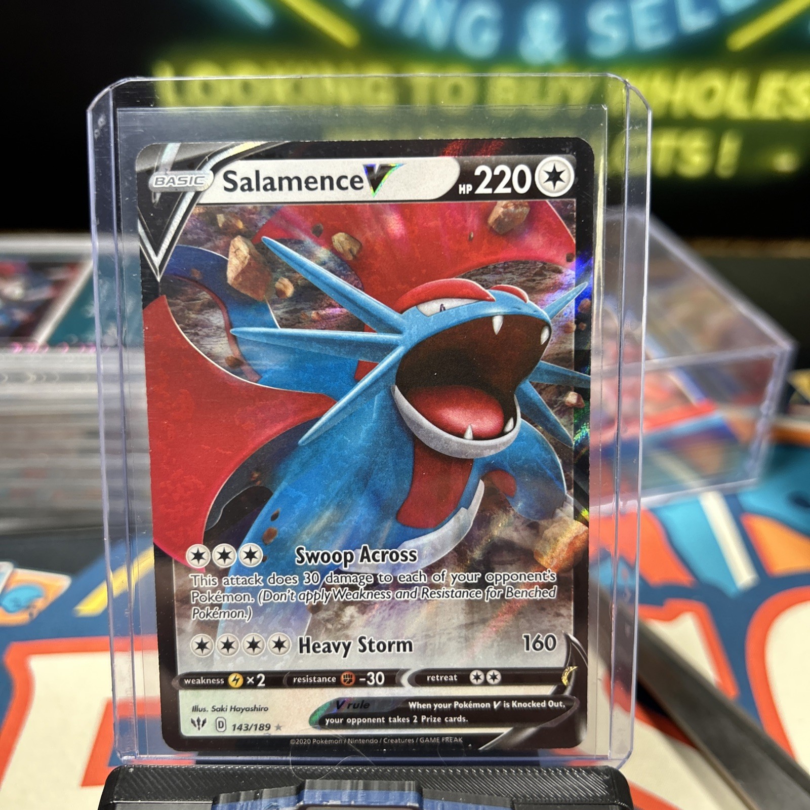 Pokémon TCG Salamence V 143/189 Darkness Ablaze Ultra Rare NM