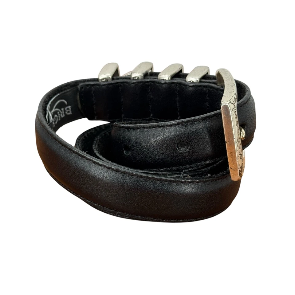 Cinto Berloque Brighton LOVE EARTH SEA WIND VINTAGE M Feminino Couro Preto Prata Magro - Imagem 3 de 4