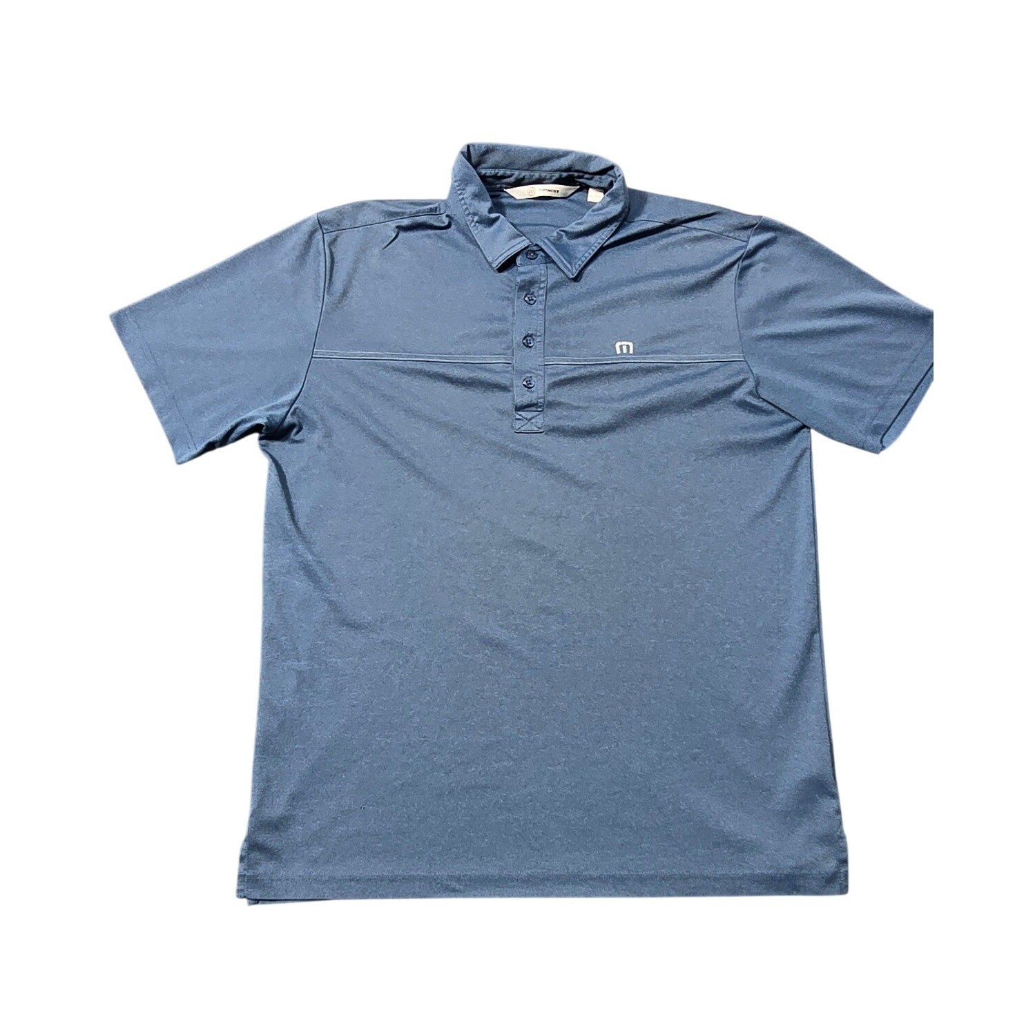 Travis Mathew Golf Polo Shirt Blue Mens Size Medium Short Sleeve Performance