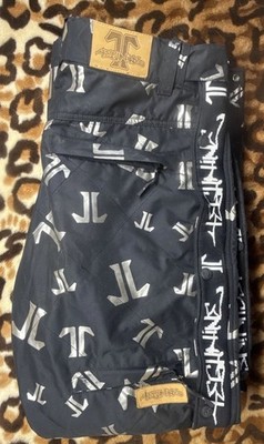 2008 T9 Chrome Split T Print Tear Off Technine Snowboarding Pants Black Large